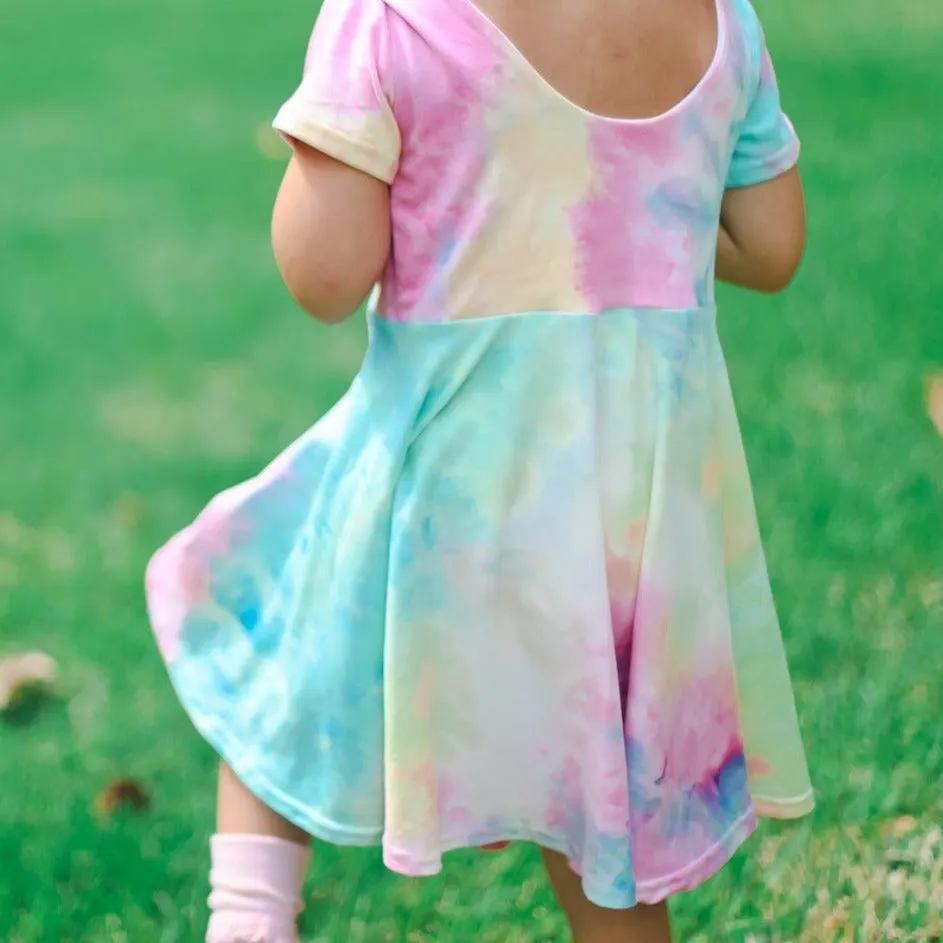 Pastel Tie-Dye Twirl Dress