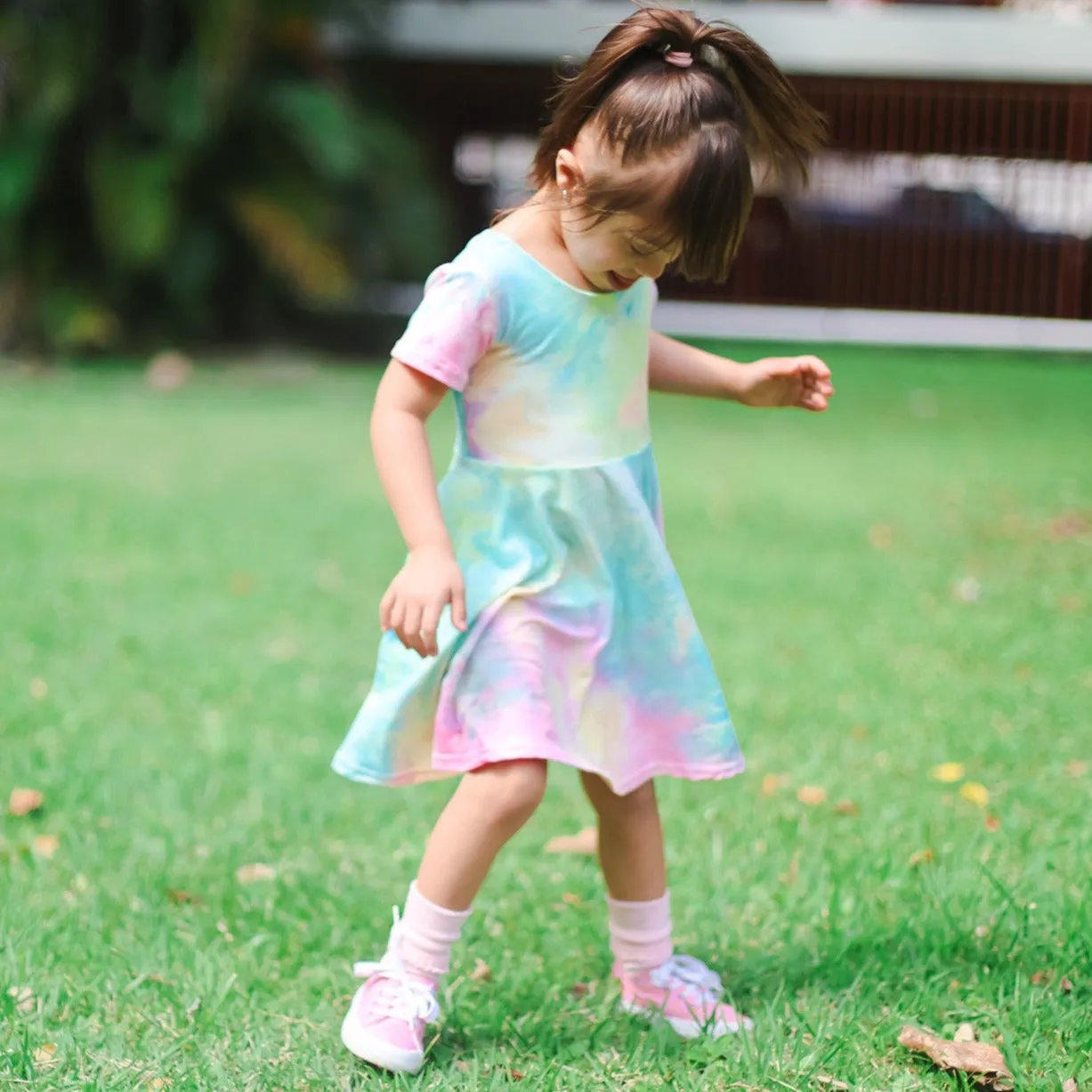 Pastel Tie-Dye Twirl Dress