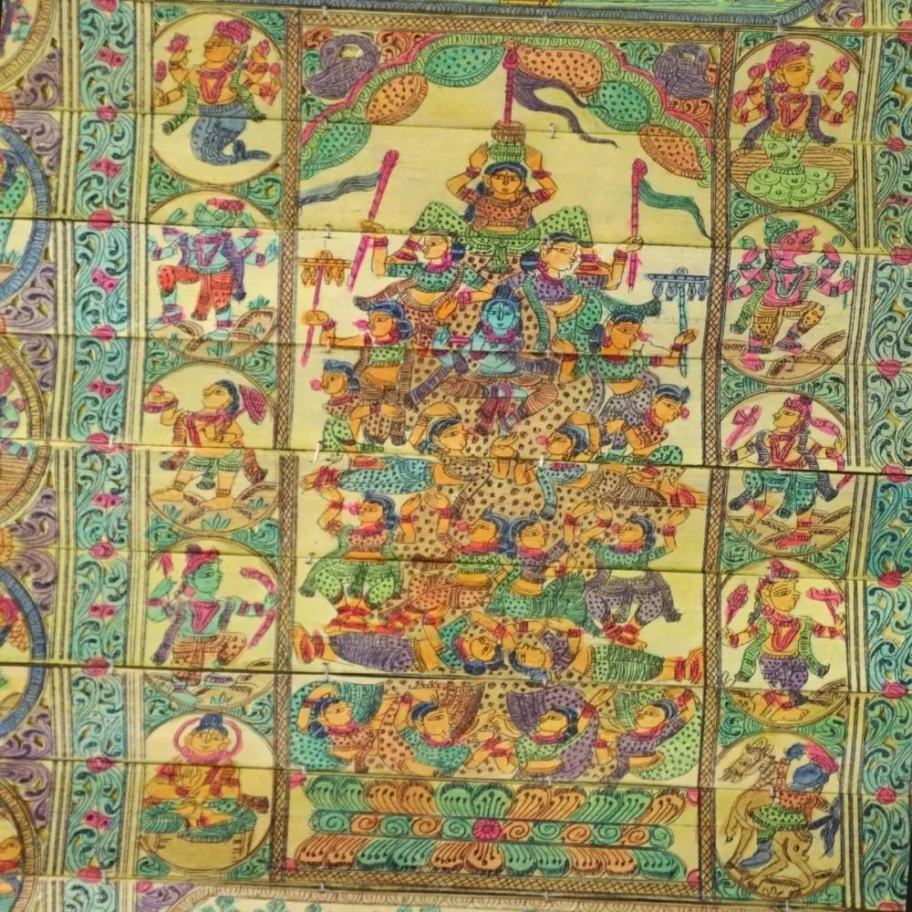 Pattachitra Shree Krishna Leela Palm Leaf