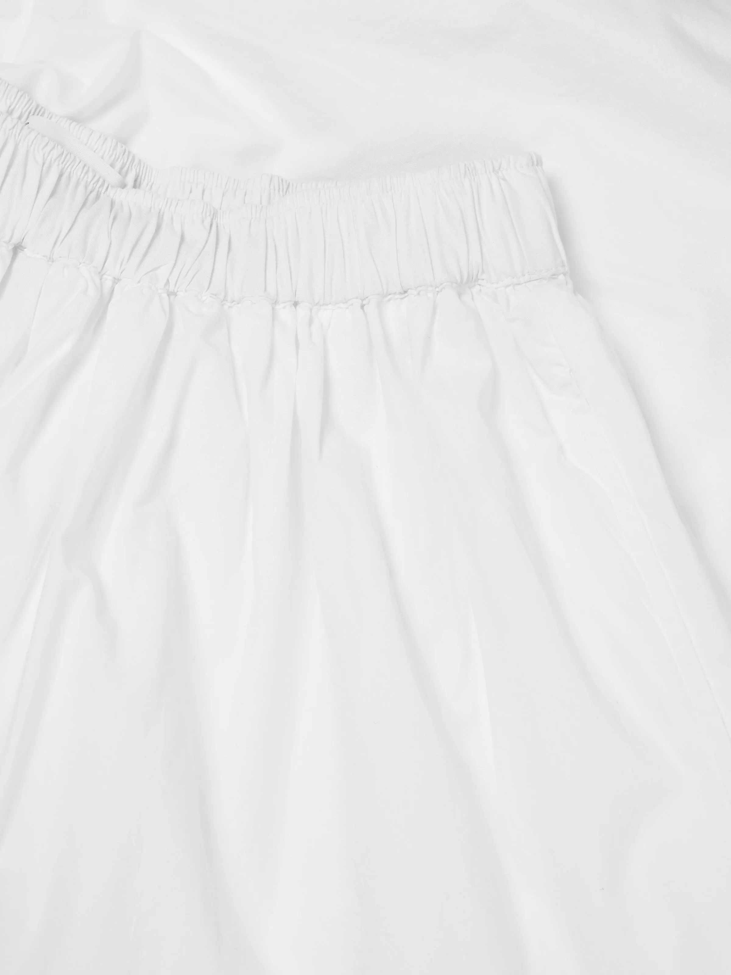 Poplin elastic waist skirt - Bright White