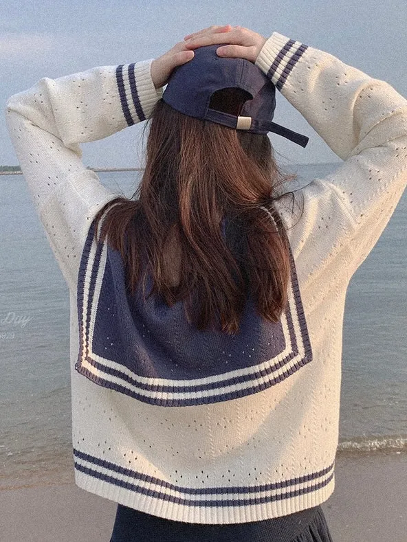 Sailor Girl’s Autumn Knitting Wear Sweater Cardigan