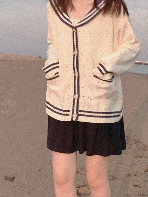 Sailor Girl’s Autumn Knitting Wear Sweater Cardigan