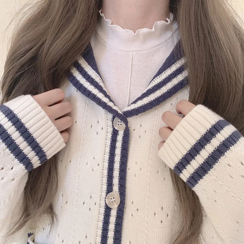 Sailor Girl’s Autumn Knitting Wear Sweater Cardigan