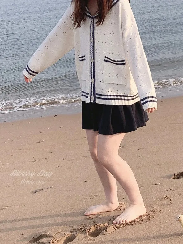 Sailor Girl’s Autumn Knitting Wear Sweater Cardigan