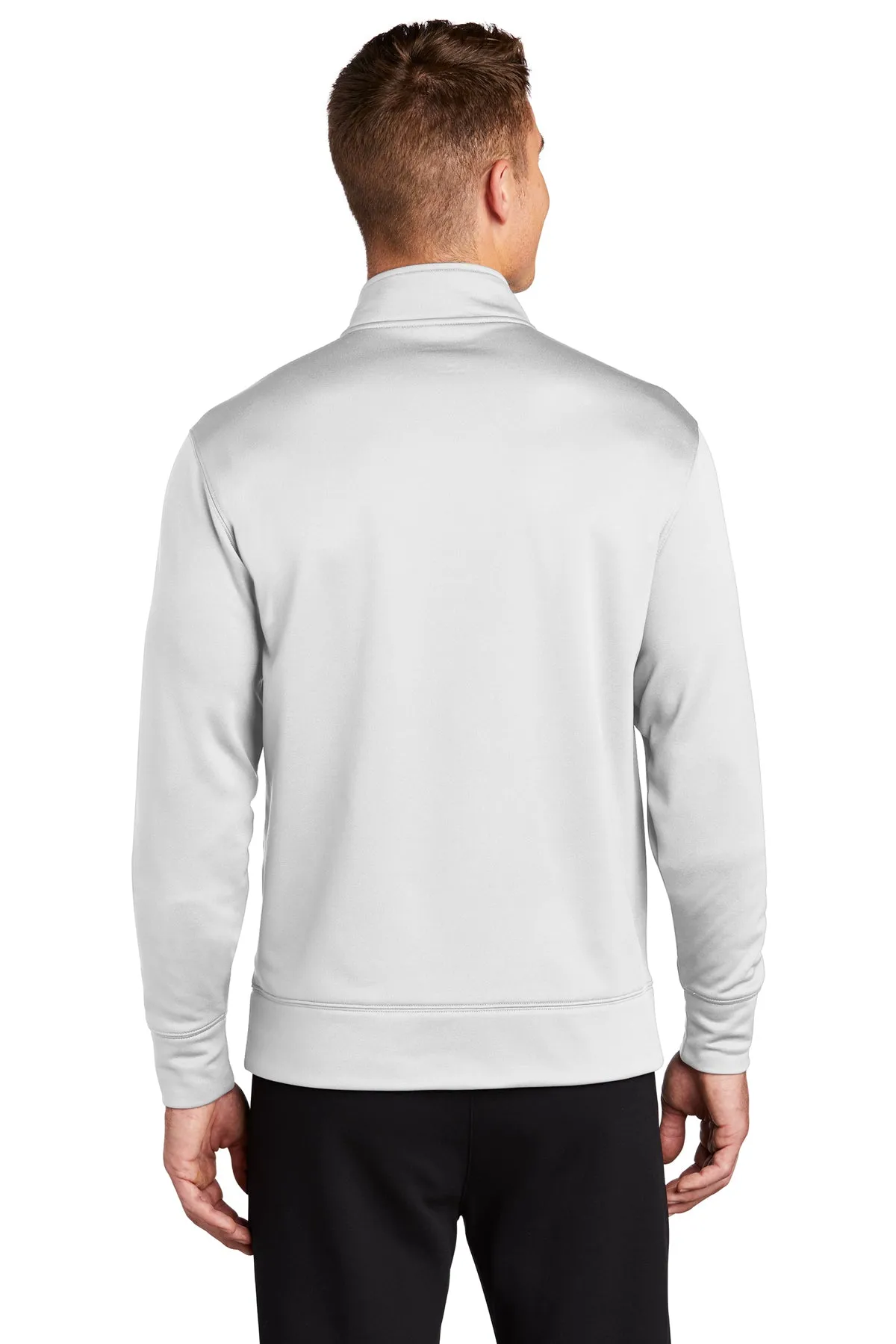 Sport-Tek Sport-Wick Fleece Branded Full-Zip Jackets, White