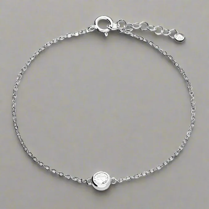 Sterling Silver Single Crystal Bracelet