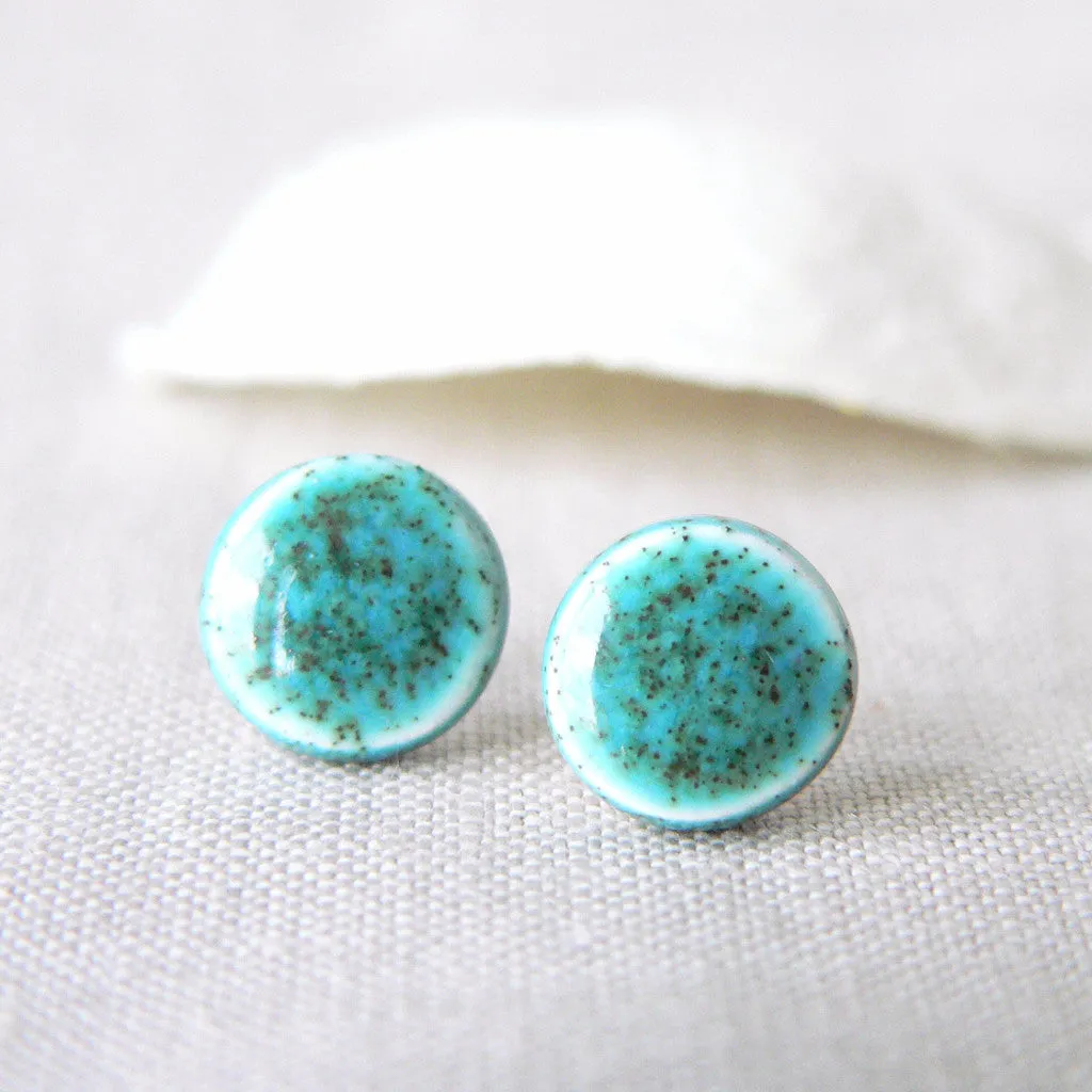 Stud earrings - Speckled turquoise