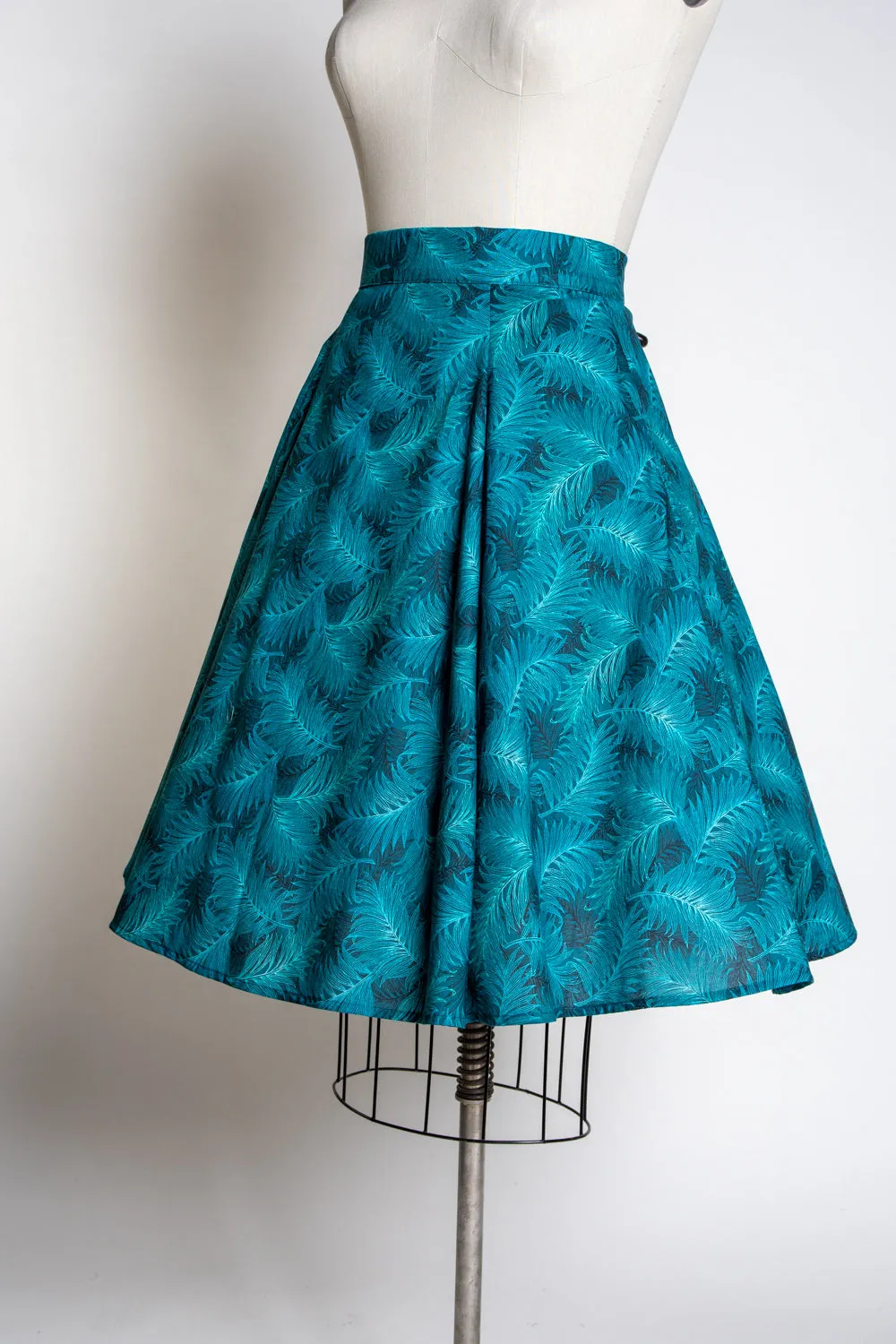 Twirl Skirt- Teal Ferns